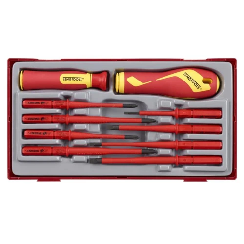 Teng Insulated Interchangeable Blade Screwdriver Set, 10 Piece