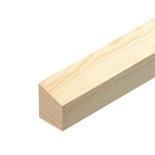 PEFC Pine Wedge Moulding 12mm x 15mm 2.4Mtr 12mm Bottom 15mm High