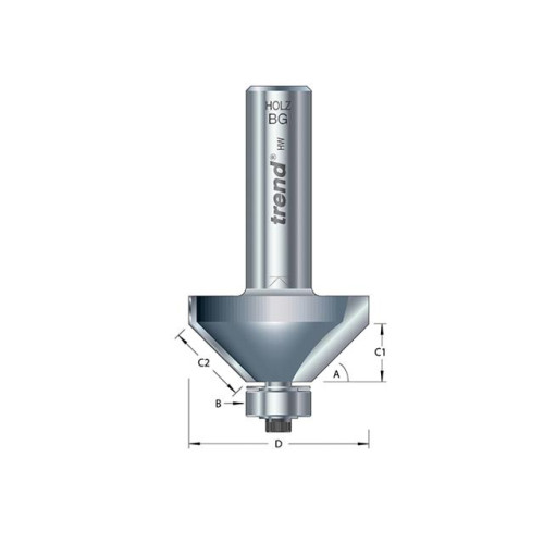 Trend 46/38 x 1/2 TCT Bearing Guided Chamfer 45Â° 51.5 x 19mm