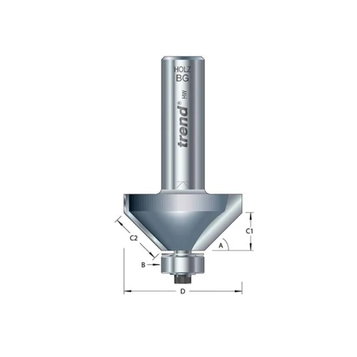 Trend 46/38 x 1/2 TCT Bearing Guided Chamfer 45&Acirc;&deg; 51.5 x 19mm