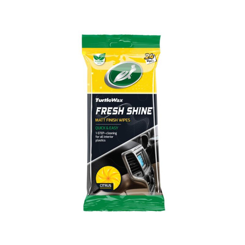 Turtle Wax Fresh Shine Matt Wipes, Citrus (Pack of 24)