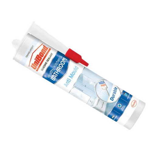 UniBond Anti-Mould Kitchen & Bathroom Sealant Cartridge Translucent 274g