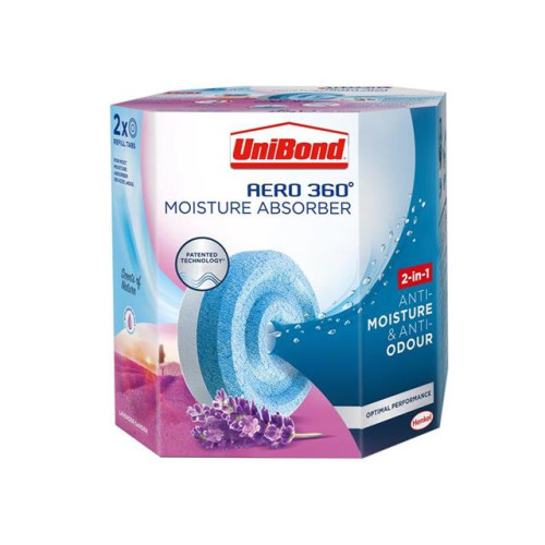 UniBond Aero 360 Moisture Absorber Aromatherapy Lavender Refills Pack of 2