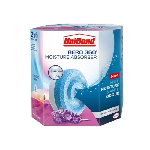 UniBond Aero 360 Moisture Absorber Aromatherapy Lavender Refills Pack of 2