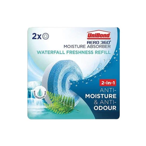UniBond Aero 360 Moisture Absorber Waterfall Freshness Refill (Pack 2)