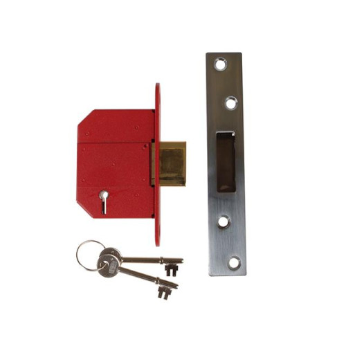 Union StrongBOLT 2100S BS 5 Lever Mortice Deadlock 79.5mm 3in Satin Chrome Visi