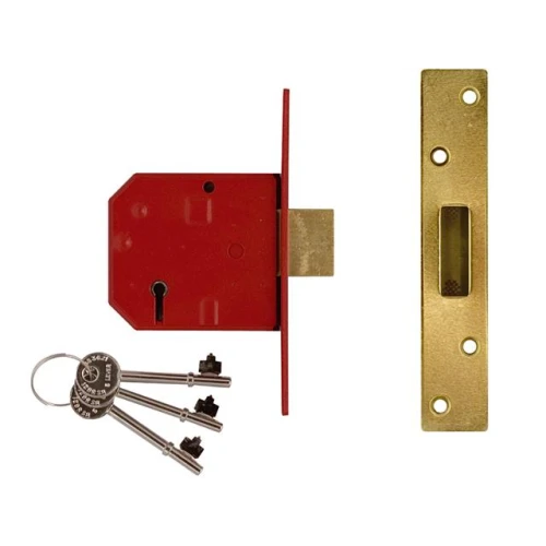 Union 2134E 5 Lever BS Mortice Deadlock Satin Chrome 79.5mm 3in Visi