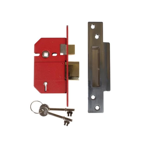 Strongbolt 2200S Bs 5 Lever Mortice Sash Lock 68mm Satin Chrome Box