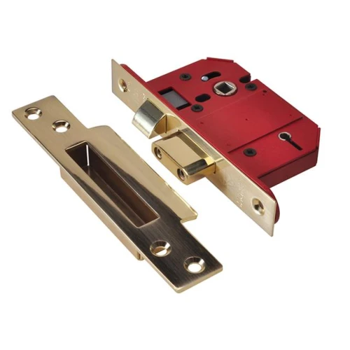 Union StrongBOLT 2200S BS 5 Lever Mortice Sash Lock 68mm Satin Brass Visi