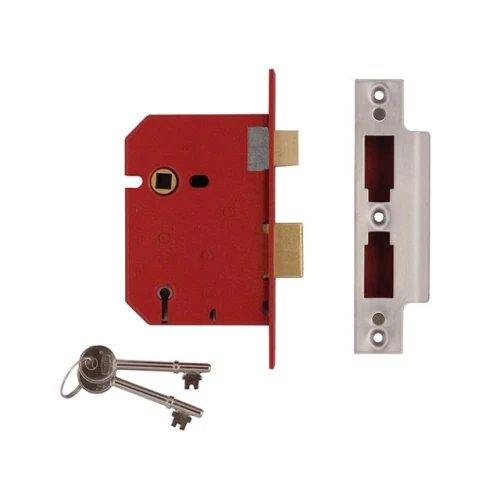 Union 2201 5 Lever Mortice Sash Lock Satin Chrome 65mm 2.5in Visi