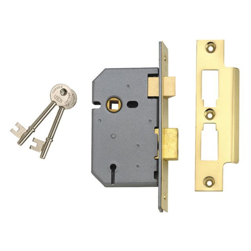 Union 2277 3 Lever Mortice Sash Lock Satin Chrome 65mm 2.5in Box