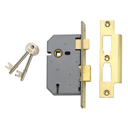 Union 2277 3 Lever Mortice Sash Lock Satin Chrome 65mm 2.5in Box
