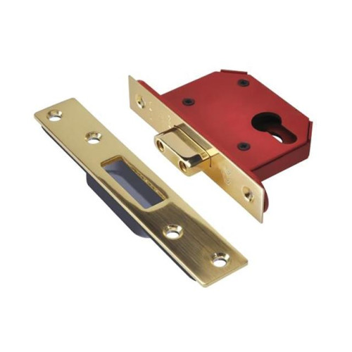 StrongBOLT 21EU EUS-PB-2.5 Euro Deadlock Plated Brass 65mm 2.5in