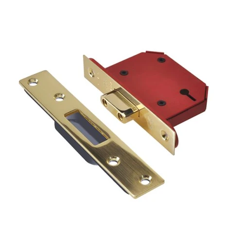 Strongbolt 2103S Polished Brass 3 Lever Mortice Deadlock Visi 65mm 2.5In