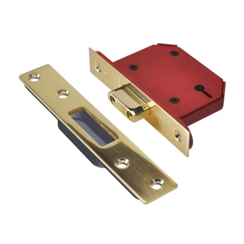 Strongbolt 2103S Polished Brass 3 Lever Mortice Deadlock Visi 79mm 3In