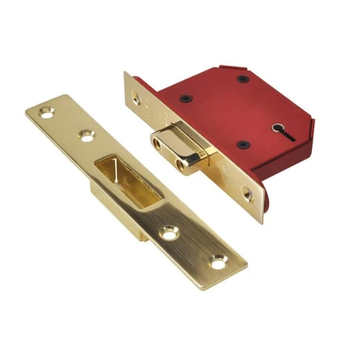Strongbolt 2105S Polished Brass 5 Lever Mortice Deadlock Visi 79mm 3In