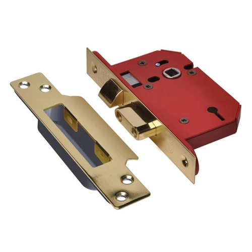 Strongbolt 2203S Polished Brass 3 Lever Mortice Sash Lock Visi 65mm 2.5In