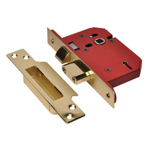 Strongbolt 2205S Polished Brass 5 Lever Mortice Sash Lock Visi 79mm 3In