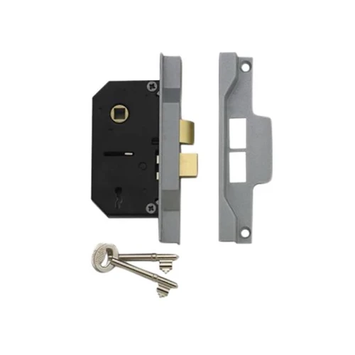 Union 2242 2 Lever Mortice Rebated Sash Lock Silver Enamel 65.5mm 2.5in Visi
