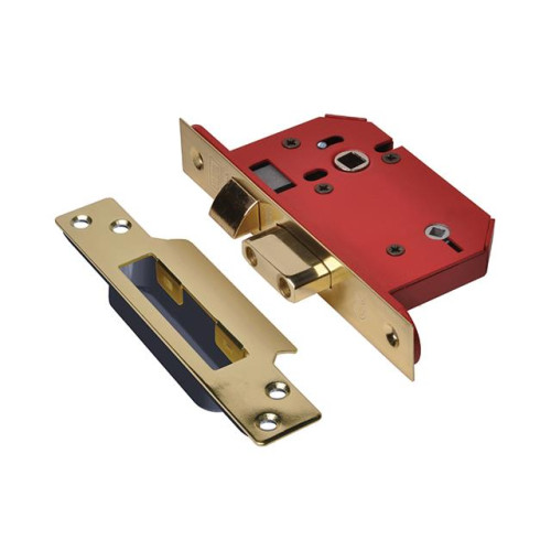 Strongbolt 22Wcs Polished Brass Mortice Bathroom Lock Visi 79mm 3In