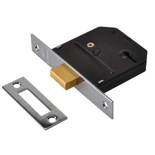 Es-Dl Chrome Essentials 3 Lever Mortice Deadlock Visi 65mm 2.5In