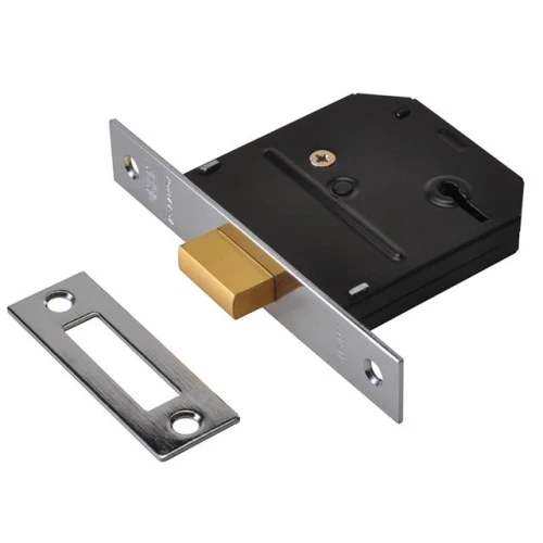 Es-Dl Chrome Essentials 3 Lever Mortice Deadlock Visi 79mm 3In