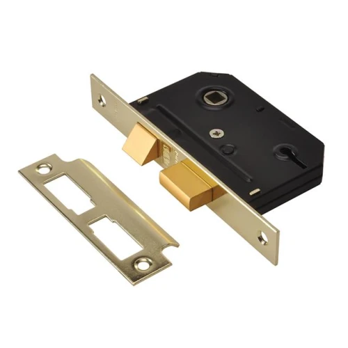 Es-Sl Polished Brass Essentials 3 Lever Mortice Sash Lock Visi 65mm 2.5In