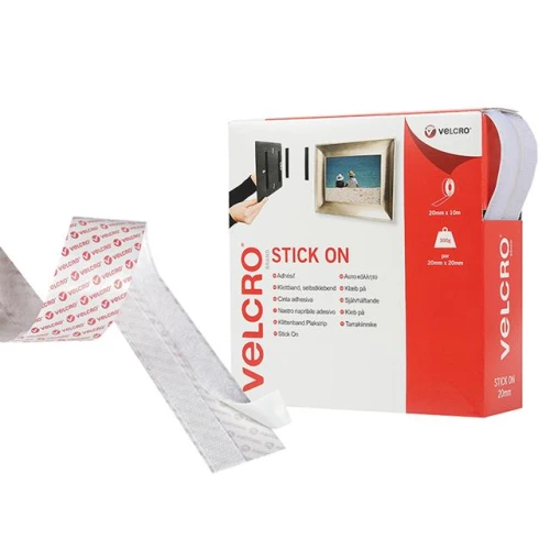 Velcro Stick On VELCRO&Acirc;&reg; Brand Tape 20mm x 10m White