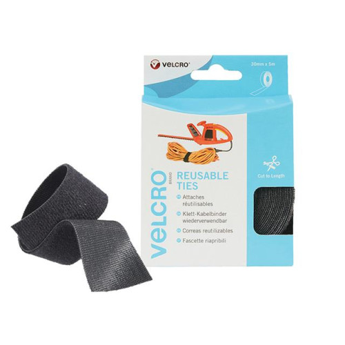 Velcro Self Gripping VELCROÂ® Brand Ties 30mm x 5m Black