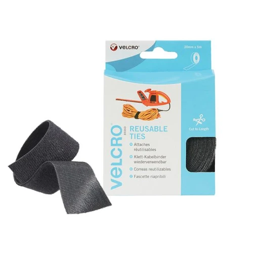 Velcro Self Gripping VELCRO&Acirc;&reg; Brand Ties 30mm x 5m Black