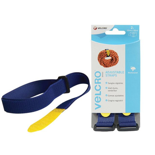 Velcro Adjustable VELCRO® Brand Straps (2) 25mm x 92cm Blue