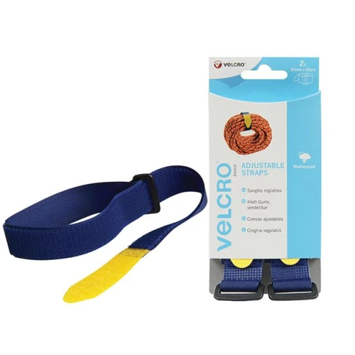 Velcro Adjustable VELCRO&Acirc;&reg; Brand Straps (2) 25mm x 92cm Blue