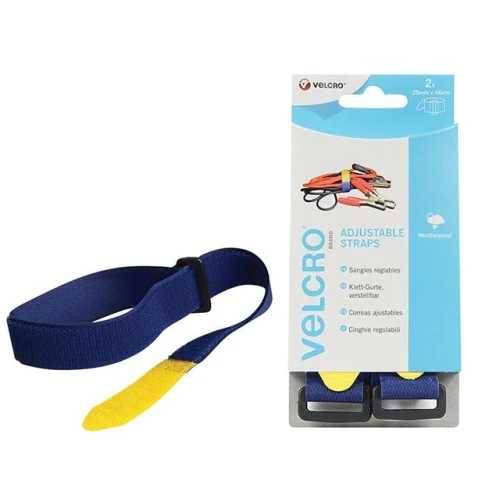 Velcro Adjustable VELCRO&Acirc;&reg; Brand Straps (2) 25mm x 46cm Blue