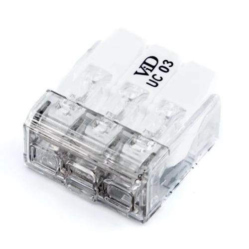 3 Pole Quick Fit Lever Electrical Connectors (Pack of 5)