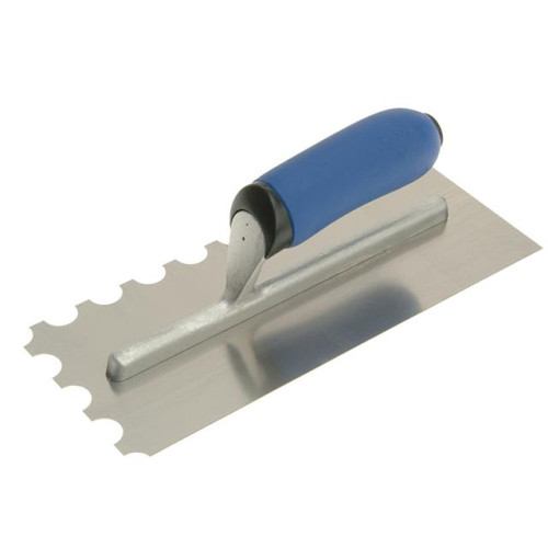 Professional Adhesive Trowel Stainless Steel 20mm Round Notches 11 x 4 1/2in