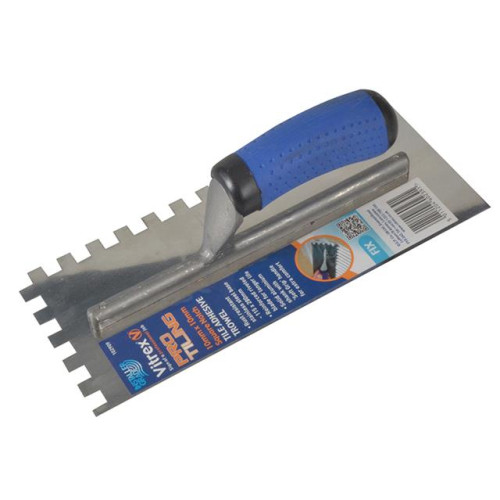 Vitrex Professional Adhesive Trowel Stainless Steel 10mm Square Notches 11 X 4 1/2In