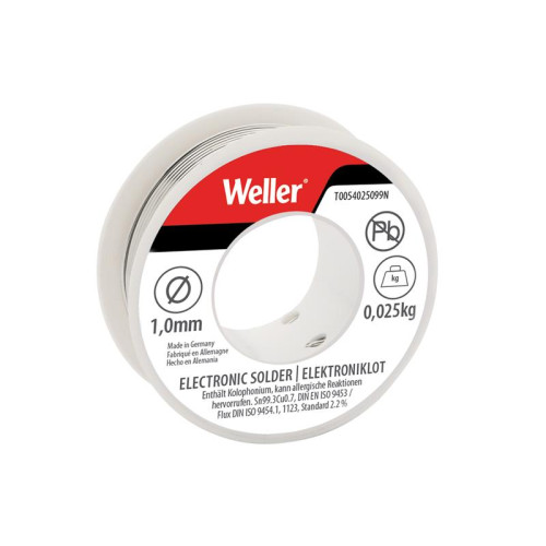 Weller Electronic Lead-Free Solder Sn99 Cu3, 1mm 25g