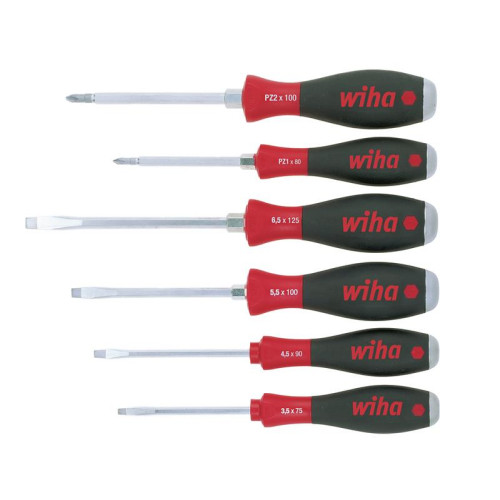 Wiha SoftFinishÂ® SL/PZ Hex Blade Screwdriver Set, 6 Piece