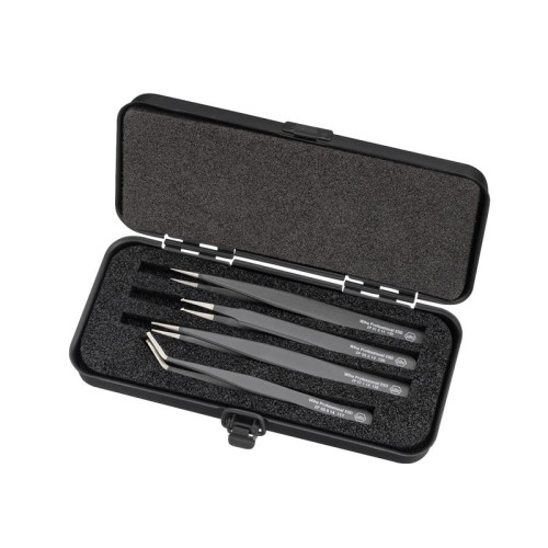 Wiha Professional ESD SMD Tweezer Set, 4 Piece