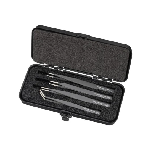 Wiha Professional ESD SMD Tweezer Set, 4 Piece