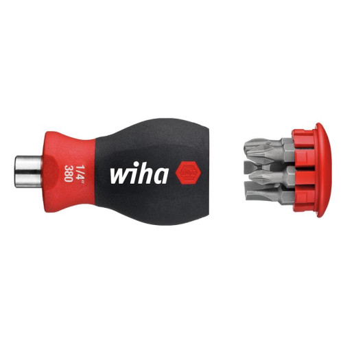 Wiha Magnetic SoftFinishÂ® Stubby Screwdriver with Bit Magazine (SL, PH)