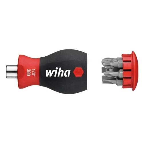Wiha Magnetic SoftFinish&Acirc;&reg; Stubby Screwdriver with Bit Magazine (SL, PH)