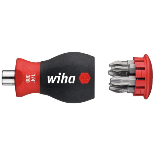 Wiha Magnetic SoftFinish® Stubby Screwdriver with Bit Magazine (PH, PZ)