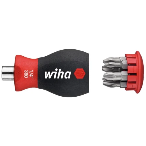 Wiha Magnetic SoftFinish&Acirc;&reg; Stubby Screwdriver with Bit Magazine (PH, PZ)
