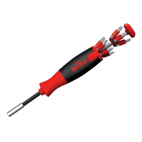Wiha LiftUp 25 Magnetic Screwdriver with Bit Magazine (SL, PH, PZ, TX)