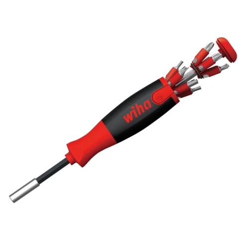 Wiha LiftUp 25 Magnetic Screwdriver with Bit Magazine (SL, PH, PZ, TX, Hex)