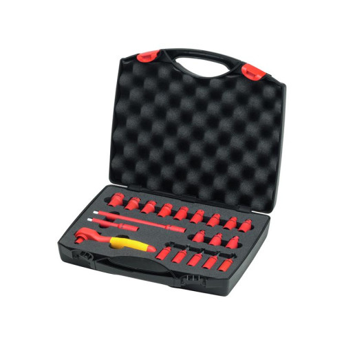 Wiha Insulated 1/4in Ratchet Wrench Set, 21 Piece (inc. Case)