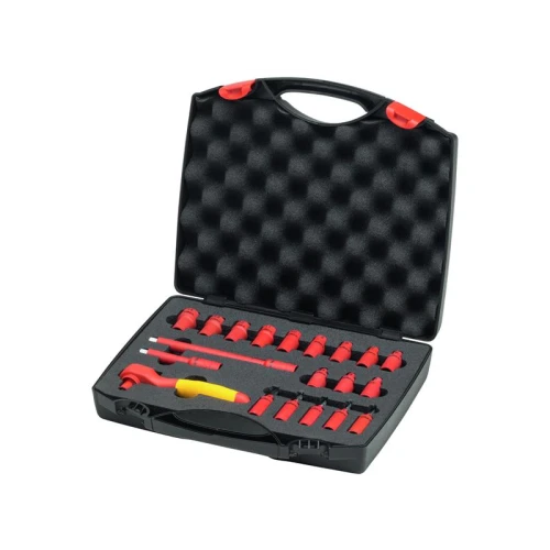 Wiha Insulated 1/4in Ratchet Wrench Set, 21 Piece (inc. Case)