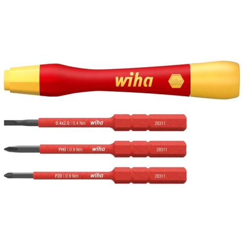 Wiha PicoFinish&Acirc;&reg; slimVario&Acirc;&reg; electric Fine Screwdriver Set, 4 Piece