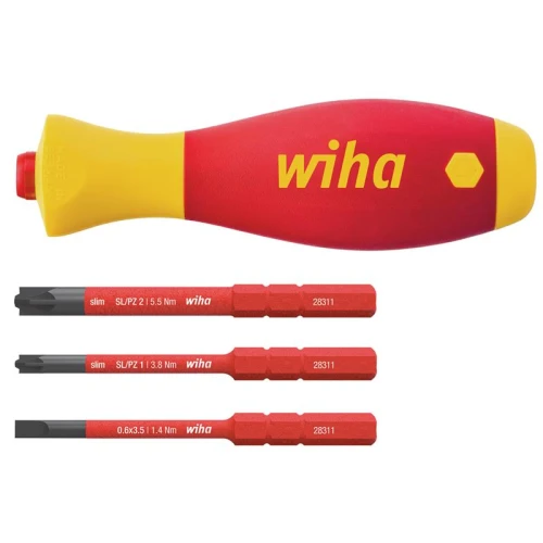 Wiha SoftFinish&Acirc;&reg; electric slimVario Screwdriver Set, 4 Piece